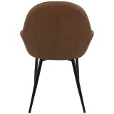 LumiSource Clubhouse Dining Chair - Set of 2 - BROWN - Rear