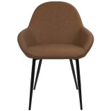 LumiSource Clubhouse Dining Chair - Set of 2 - BROWN - Front
