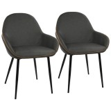 LumiSource Clubhouse Dining Chair - Set of 2 - GREY