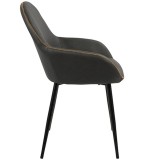 LumiSource Clubhouse Dining Chair - Set of 2 - GREY - Side