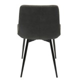 LumiSource Duke Dining Chair - Set of 2 - GREY - Rear