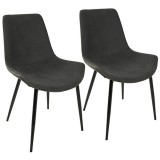LumiSource Duke Dining Chair - Set of 2 - GREY 