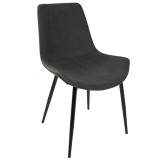 LumiSource Duke Dining Chair - Set of 2 - GREY - Perspective