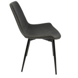 LumiSource Duke Dining Chair - Set of 2 - GREY - Side