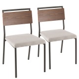 LumiSource Fiji Dining Chair - Set of 2 - CREAM 