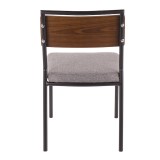 LumiSource Fiji Dining Chair - Set of 2 - GREY - Rear