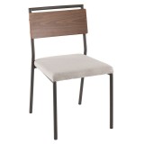 LumiSource Fiji Dining Chair - Set of 2 - CREAM - Perspective