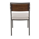 LumiSource Fiji Dining Chair - Set of 2 - CREAM - Rear