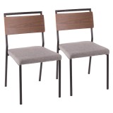 LumiSource Fiji Dining Chair - Set of 2 - GREY 