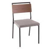 LumiSource Fiji Dining Chair - Set of 2 - GREY - Perspective