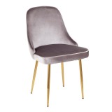 LumiSource Marcel Dining Chair - Set of 2 - Silver in Gold Legs - Perspective