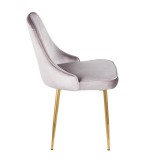 LumiSource Marcel Dining Chair - Set of 2 - Silver in Gold Legs - Side