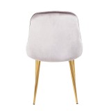LumiSource Marcel Dining Chair - Set of 2 - Silver in Gold Legs - Rear