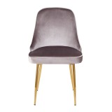 LumiSource Marcel Dining Chair - Set of 2 - Silver in Gold Legs - Front