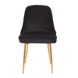 LumiSource Marcel Dining Chair - Set of 2 - Black in Gold Legs - Front
