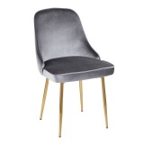 LumiSource Marcel Dining Chair - Set of 2 - Silver in Gold Legs - Perspective