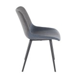 LumiSource Outlaw Two-Tone Chair - Set of 2 - BLUE+GREY - Side