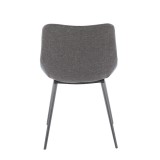 LumiSource Outlaw Two-Tone Chair - Set of 2 - BLUE+GREY - Rear