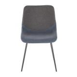 LumiSource Outlaw Two-Tone Chair - Set of 2 - BLUE+GREY - Front