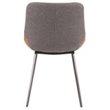LumiSource Outlaw Two-Tone Chair - Set of 2 - BROWN+GREY - Rear