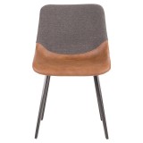 LumiSource Outlaw Two-Tone Chair - Set of 2 - BROWN+GREY - Front