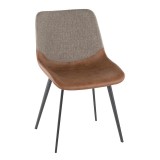 LumiSource Outlaw Two-Tone Chair - Set of 2 - BROWN - Perspective