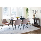LumiSource Outlaw Two-Tone Chair - Set of 2 - BROWN+GREY - Lifestyle