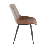 LumiSource Outlaw Two-Tone Chair - Set of 2 - BROWN - Side