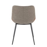 LumiSource Outlaw Two-Tone Chair - Set of 2 - BROWN - Rear