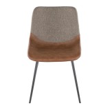 LumiSource Outlaw Two-Tone Chair - Set of 2 - BROWN - Front