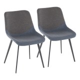 LumiSource Outlaw Two-Tone Chair - Set of 2 - BLUE+GREY