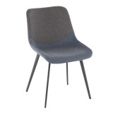 LumiSource Outlaw Two-Tone Chair - Set of 2 - BLUE+GREY - Perspective