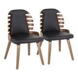 LumiSource Palm Dining Chair - Set of 2 - BLACK