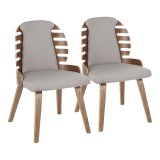 LumiSource Palm Dining Chair - Set of 2 - GREY 