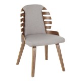 LumiSource Palm Dining Chair - Set of 2 - GREY - Perspective