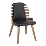 LumiSource Palm Dining Chair - Set of 2 - BLACK - Perspective