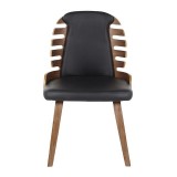 LumiSource Palm Dining Chair - Set of 2 - BLACK - Front