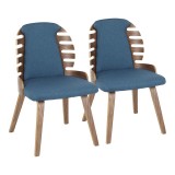 LumiSource Palm Dining Chair - Set of 2 - BLUE 