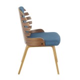 LumiSource Palm Dining Chair - Set of 2 - BLUE - Side