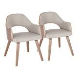 LumiSource Rollo Dining Chair - Set of 2 - BEIGE 