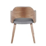 LumiSource Rollo Dining Chair - Set of 2 - CHARCOAL - Rear
