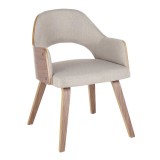 LumiSource Rollo Dining Chair - Set of 2 - BEIGE - Perspective