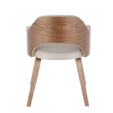LumiSource Rollo Dining Chair - Set of 2 - BEIGE - Rear