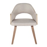 LumiSource Rollo Dining Chair - Set of 2 - BEIGE - Front