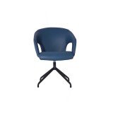 Whiteline Modern Living Gordon Swivel Dining Chair - Navy - Front