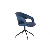 Whiteline Modern Living Gordon Swivel Dining Chair - Navy - Perspective