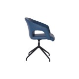 Whiteline Modern Living Gordon Swivel Dining Chair - Navy - Side
