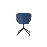 Whiteline Modern Living Gordon Swivel Dining Chair - Navy - Rear
