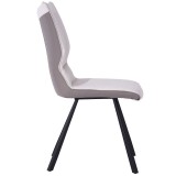 Whiteline Modern Living Silvia Dining Chair - Grey + White - Side