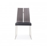 Lauren Dining Chair. Grey & Black Faux Leather